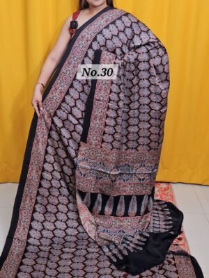 PURE AJRAKH MODAL SILK SAREE (NO.30)