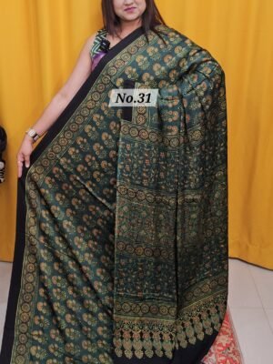 PURE AJRAKH MODAL SILK SAREE (NO.31)