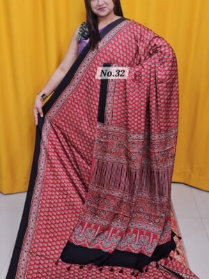 PURE AJRAKH MODAL SILK SAREE (NO.32)