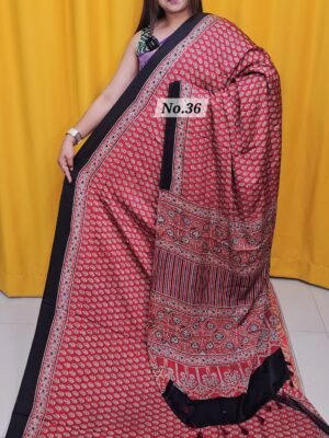 PURE AJRAKH MODAL SILK SAREE (NO.36)