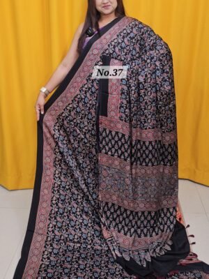 PURE AJRAKH MODAL SILK SAREE (NO.37)