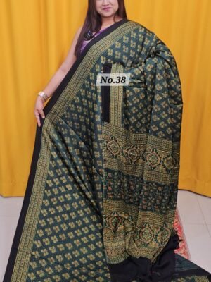 PURE AJRAKH MODAL SILK SAREE (NO.38)