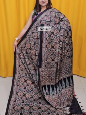 PURE AJRAKH MODAL SILK SAREE (NO.40)
