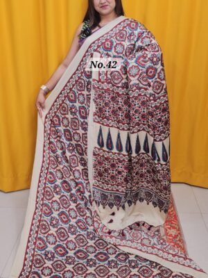 PURE AJRAKH MODAL SILK SAREE (NO.42)