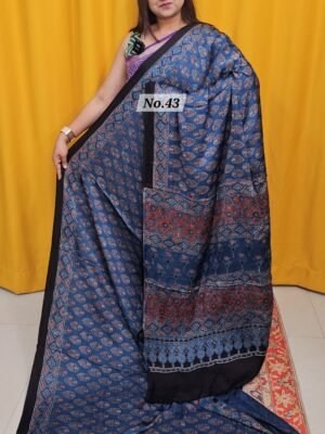 PURE AJRAKH MODAL SILK SAREE (NO.43)