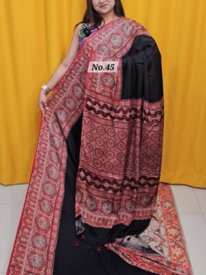 PURE AJRAKH MODAL SILK SAREE (NO.45)