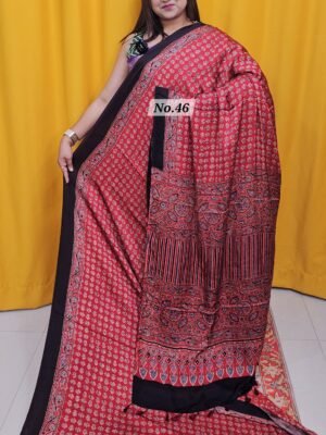 PURE AJRAKH MODAL SILK SAREE (NO.46)