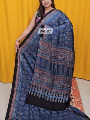 PURE AJRAKH MODAL SILK SAREE (NO.47)