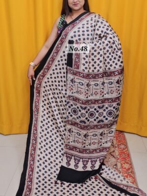 PURE AJRAKH MODAL SILK SAREE (NO.48)
