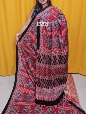 PURE AJRAKH MODAL SILK SAREE (NO.49)