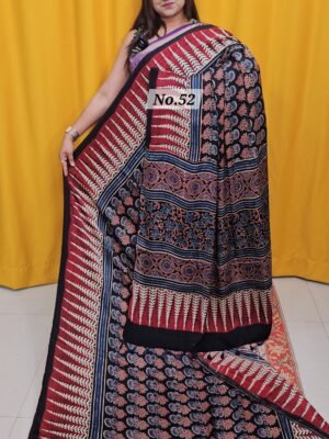 PURE AJRAKH MODAL SILK SAREE (NO.52)