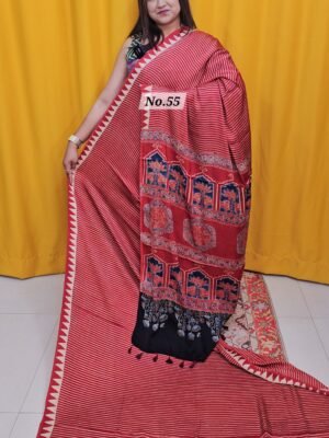 PURE AJRAKH MODAL SILK SAREE (NO.55)