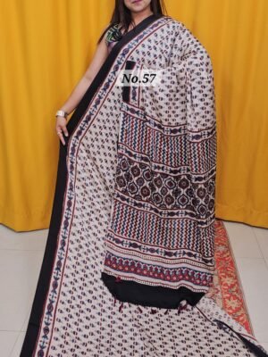 PURE AJRAKH MODAL SILK SAREE (NO.57)