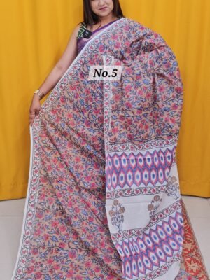 7TH MAY LIVE – MULTANI DABU SANAGANERI BLOCK  SAREE (NO.5)
