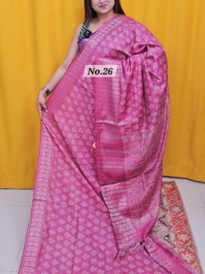 7TH MAY LIVE – HANDBLOCK MAHESWARI SILK SAREE (NO.26)