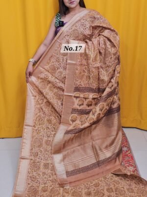 4TH MAY LIVE - MAHESHWARI TUSSAR BLOCK PRINT SAREE (NO.17)