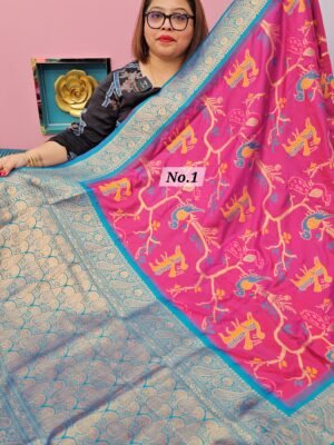 1ST MAY LIVE - PATOLA SOFT SILK SAREE (NO.1)