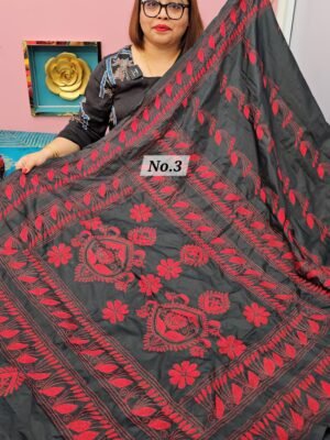 2ND MAY LIVE - KATHA STITCH SOFT SILK SAREE (NO.3)