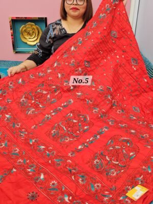 2ND MAY LIVE - KATHA STITCH SOFT SILK SAREE (NO.5)
