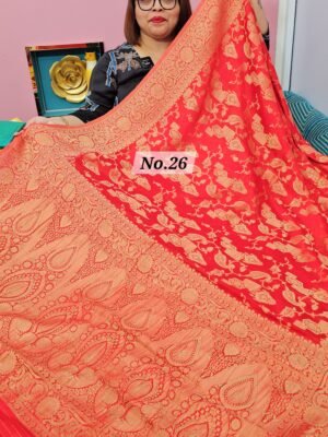 6TH MAY LIVE - GEORGETTE SILK KHADDI SAREE (NO.26)
