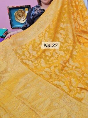 6TH MAY LIVE - GEORGETTE SILK KHADDI SAREE (NO.27)