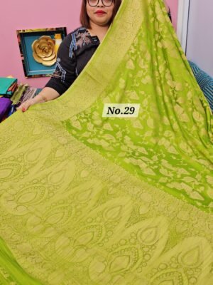 6TH MAY LIVE - GEORGETTE SILK KHADDI SAREE (NO.29)