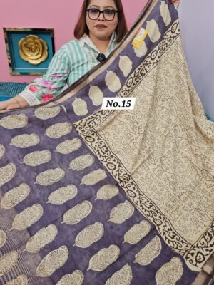8TH MAY LIVE - DAMAN BAGRU BAFTA SILK SAREE (NO.15)