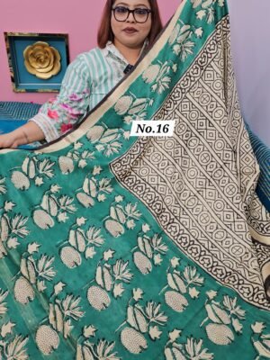 8TH MAY LIVE - DAMAN BAGRU BAFTA SILK SAREE (NO.16)