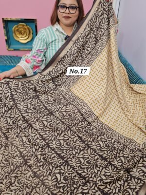 8TH MAY LIVE - DAMAN BAGRU BAFTA SILK SAREE (NO.17)