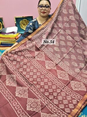 14TH MAY LIVE - HANDBLOCK MAHESWARI SAREE (NO.54)