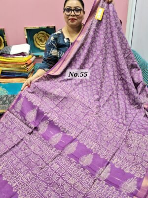 14TH MAY LIVE - HANDBLOCK MAHESWARI SAREE (NO.55)