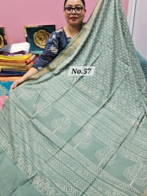 14TH MAY LIVE - HANDBLOCK MAHESWARI SAREE (NO.57)