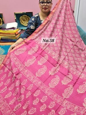 14TH MAY LIVE - HANDBLOCK MAHESWARI SAREE (NO.58)