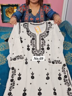 READY MADE CHIKANKARI MAL COTTON KURTI (NO.69)