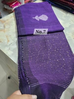 (LABANYA) PURE HANDLOOM LINEN SAREE (NO.7)