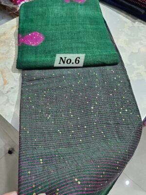(LABANYA) PURE HANDLOOM LINEN SAREE (NO.6)