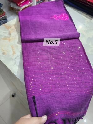 (LABANYA) PURE HANDLOOM LINEN SAREE (NO.5)