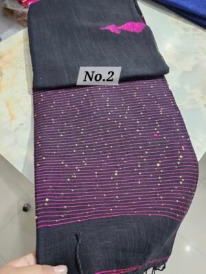 (LABANYA) PURE HANDLOOM LINEN SAREE (NO.2)