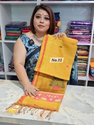 (CHARULATA) PURE HANDLOOM LINEN SAREE (NO.11)