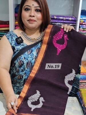 {MOHINI} PURE HANDLOOM LINEN SAREE (NO.19)