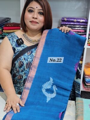 {MOHINI} PURE HANDLOOM LINEN SAREE (NO.22)