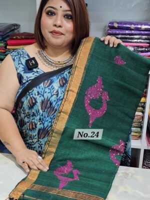 {MOHINI} PURE HANDLOOM LINEN SAREE (NO.24)