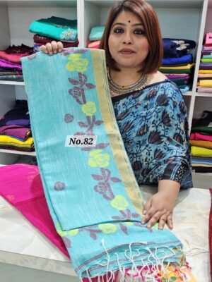 {KANIKA} PURE HANDLOOM LINEN SAREE (NO.82)