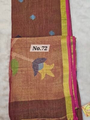 (APSARA) PURE HANDLOOM LINEN SAREE (NO.72)