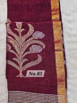 {KANIKA} PURE HANDLOOM LINEN SAREE (NO.85)