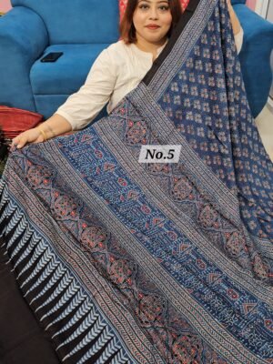 PURE AJRAKH MODAL SILK SAREE (NO.5)