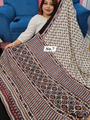 PURE AJRAKH MODAL SILK SAREE (NO.7)