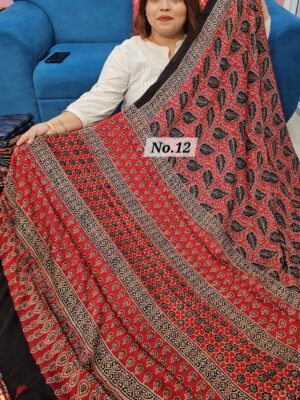 PURE AJRAKH MODAL SILK SAREE (NO.12)
