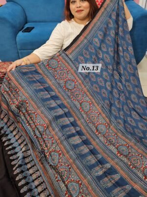 PURE AJRAKH MODAL SILK SAREE (NO.13)