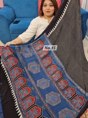 PURE AJRAKH MODAL SILK SAREE (NO.15)